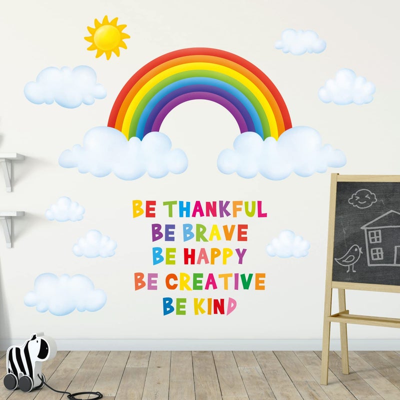 DECOWALL SG-1713 Rainbow and Clouds Kids Wall Stickers Wall Decals Peel and Stick Removable Wall Stickers for Kids Nursery Bedroom Living Room d?cor - Image 3